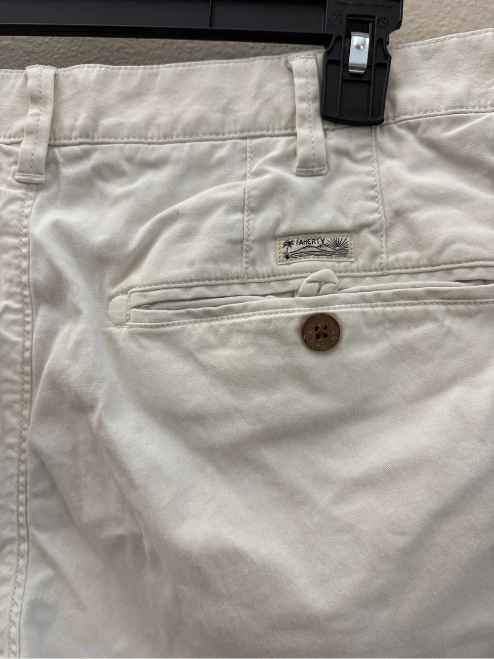 Faherty Cream Flat-Front Men's Shorts